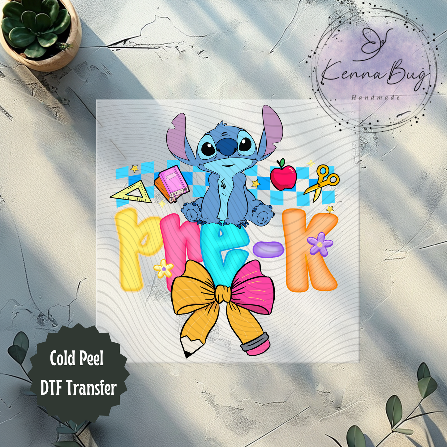 Pre-K, Stitch, Back to School, DTF Transfer, Ready to Press, Shirt Transfer, Heat Transfer, Direct to film Transfer