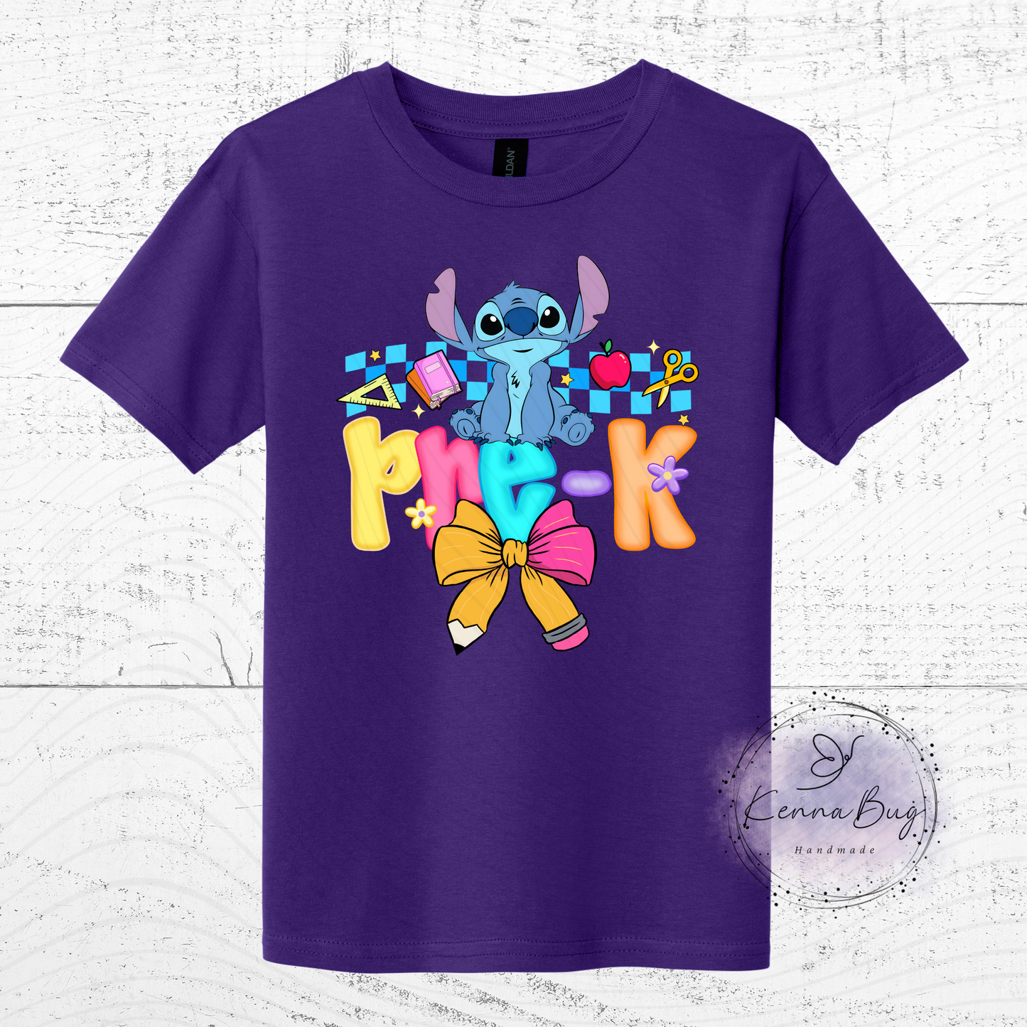 Pre-K, Back to School, Stitch, Custom T-Shirt, Pick your Color, Graphic Tee, Youth Gildan Soft Style, Kids