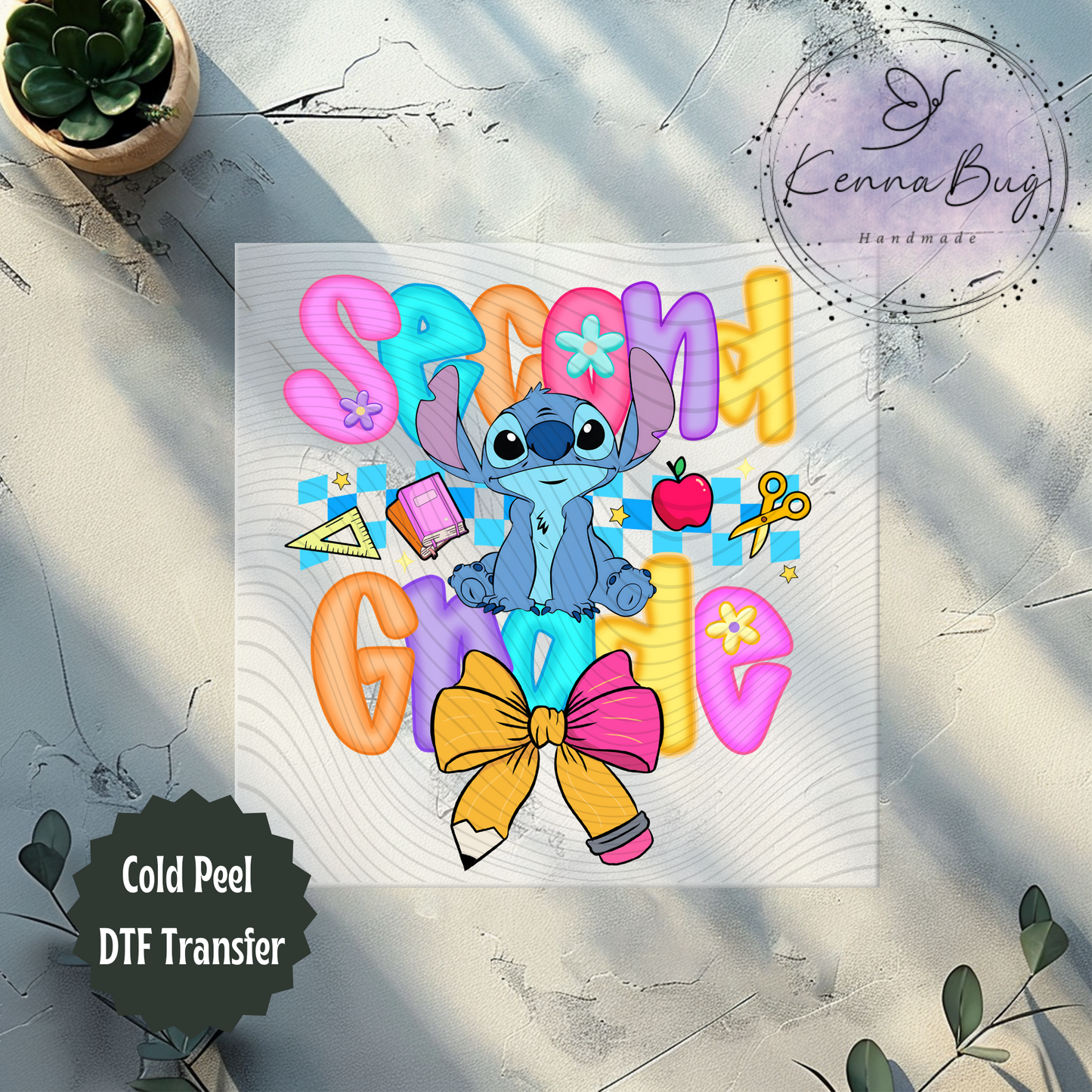 Second Grade, Stitch, Back to School, DTF Transfer, Ready to Press, Shirt Transfer, Heat Transfer, Direct to film Transfer