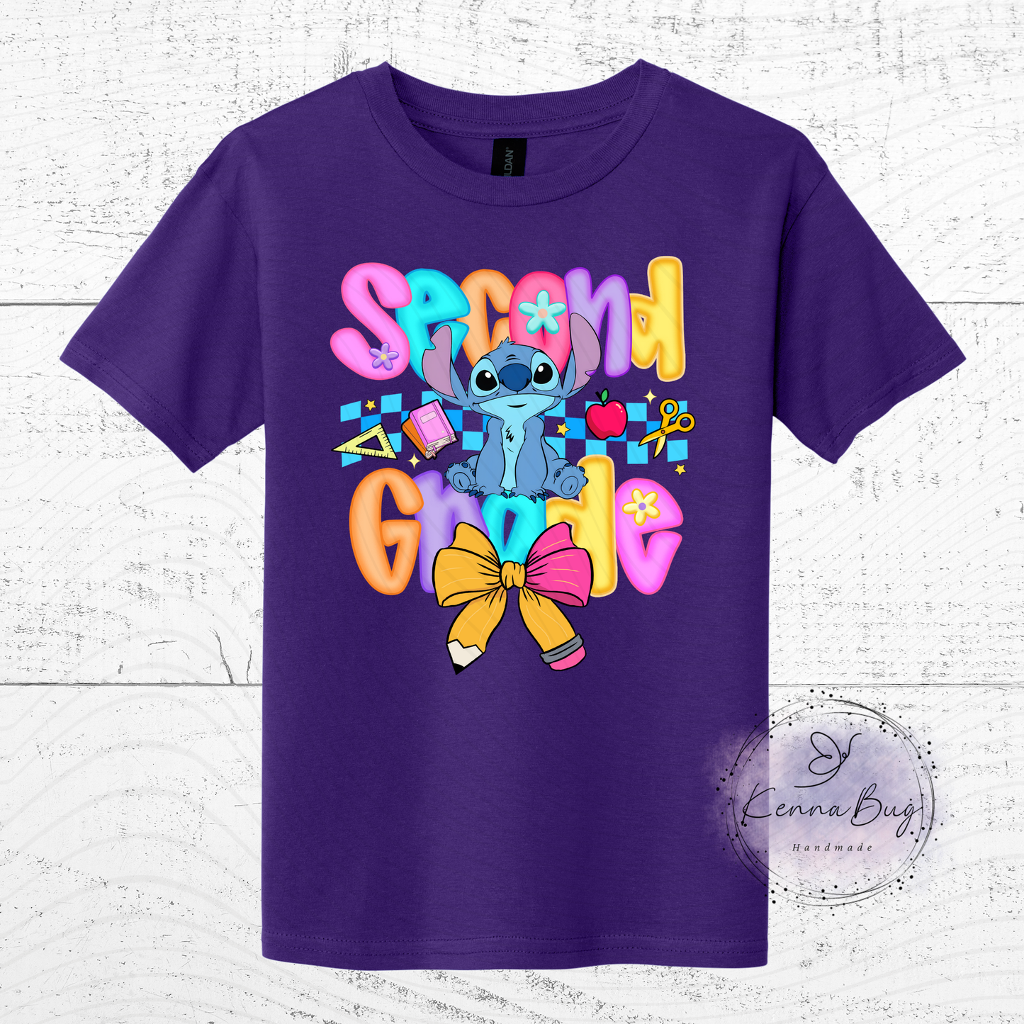 Second Grade, Back to School, Stitch, Custom T-Shirt, Pick your Color, Graphic Tee, Youth Gildan Soft Style, Kids