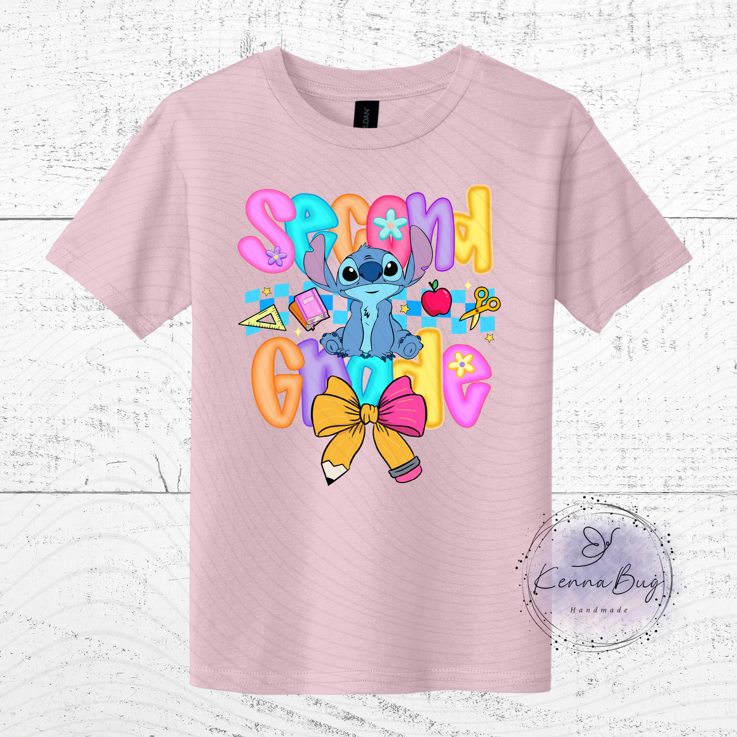 Second Grade, Back to School, Stitch, Custom T-Shirt, Pick your Color, Graphic Tee, Youth Gildan Soft Style, Kids