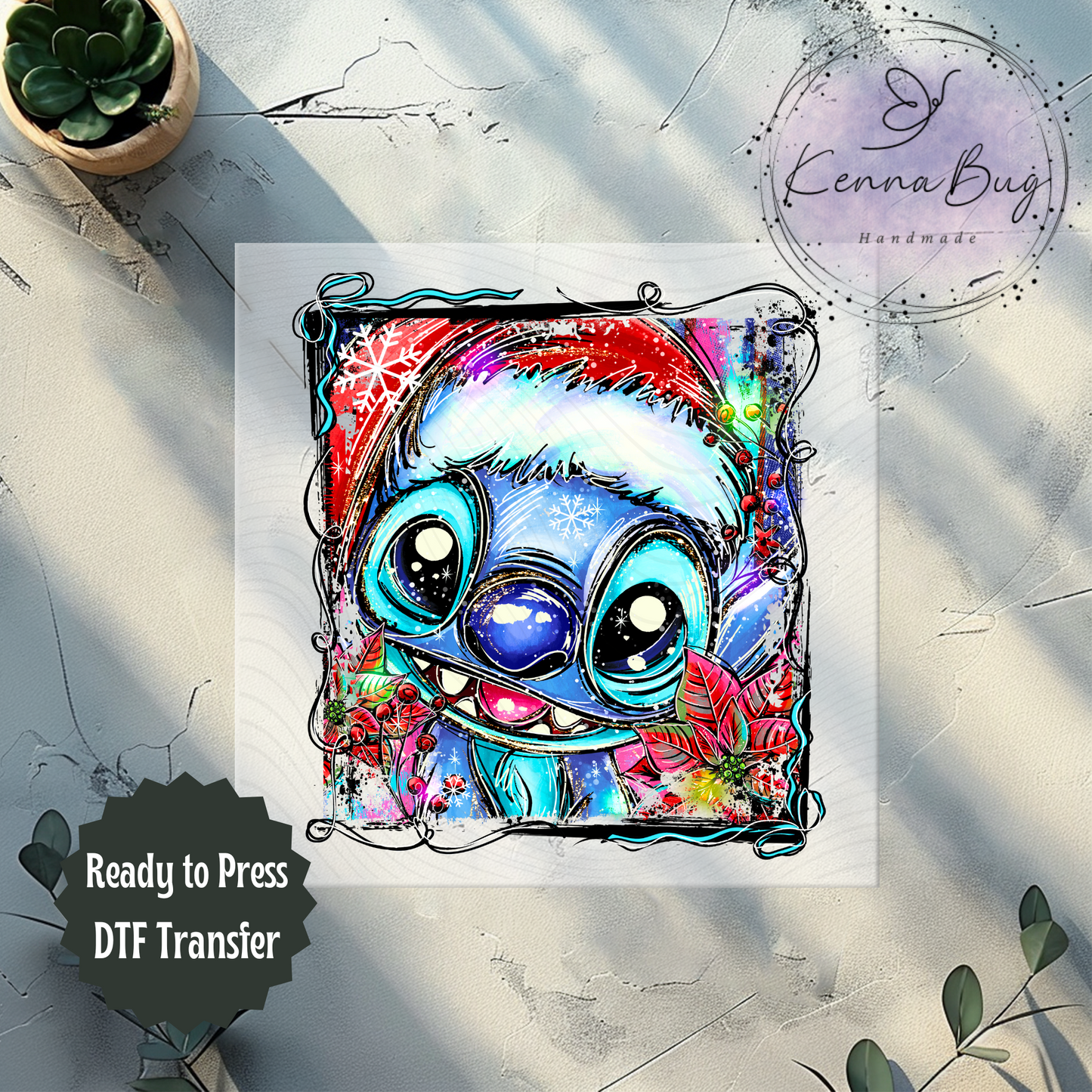 Christmas Stitch, Selfie, DTF Transfer, Ready to Press, Shirt Transfer, Heat Transfer, Direct to film Transfer