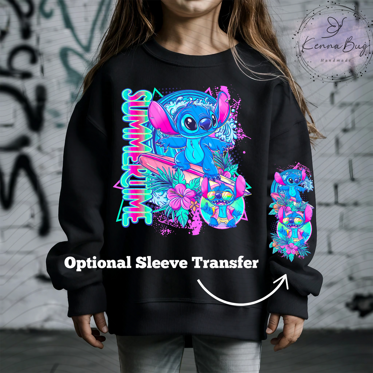 Summertime, Stitch, Surfing, Summer, DTF Transfer, Ready to Press, Shirt Transfer, Heat Transfer, Direct to film Transfer