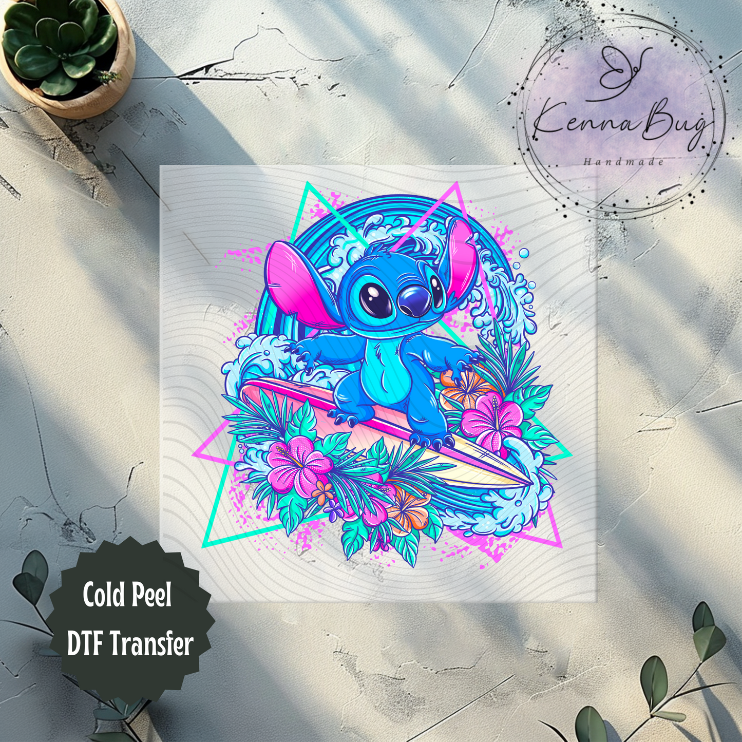 Stitch, Surfing, Summer, DTF Transfer, Ready to Press, Shirt Transfer, Heat Transfer, Direct to film Transfer