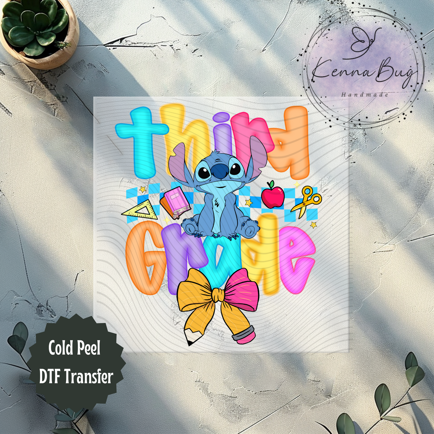Third Grade, Stitch, Back to School, DTF Transfer, Ready to Press, Shirt Transfer, Heat Transfer, Direct to film Transfer