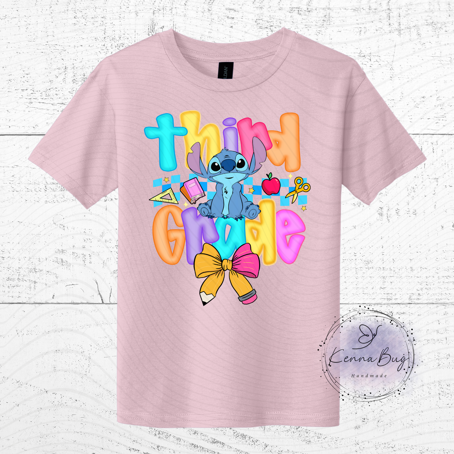 Third Grade, Back to School, Stitch, Custom T-Shirt, Pick your Color, Graphic Tee, Youth Gildan Soft Style, Kids