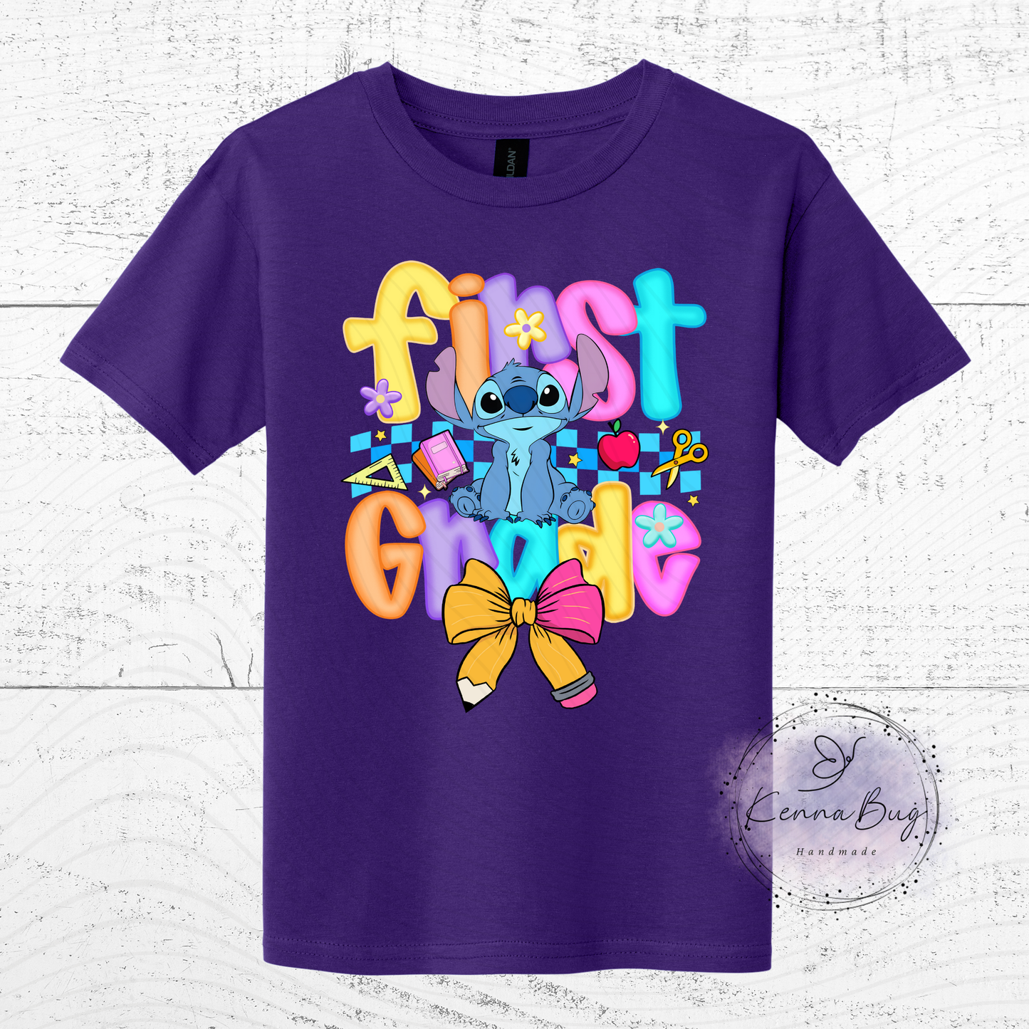 First Grade, Back to School, Stitch, Custom T-Shirt, Pick your Color, Graphic Tee, Youth Gildan Soft Style, Kids