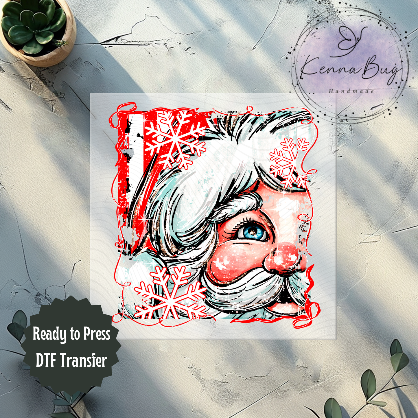 Striped Santa, Selfie, Christmas, DTF Transfer, Ready to Press, Shirt Transfer, Heat Transfer, Direct to film Transfer