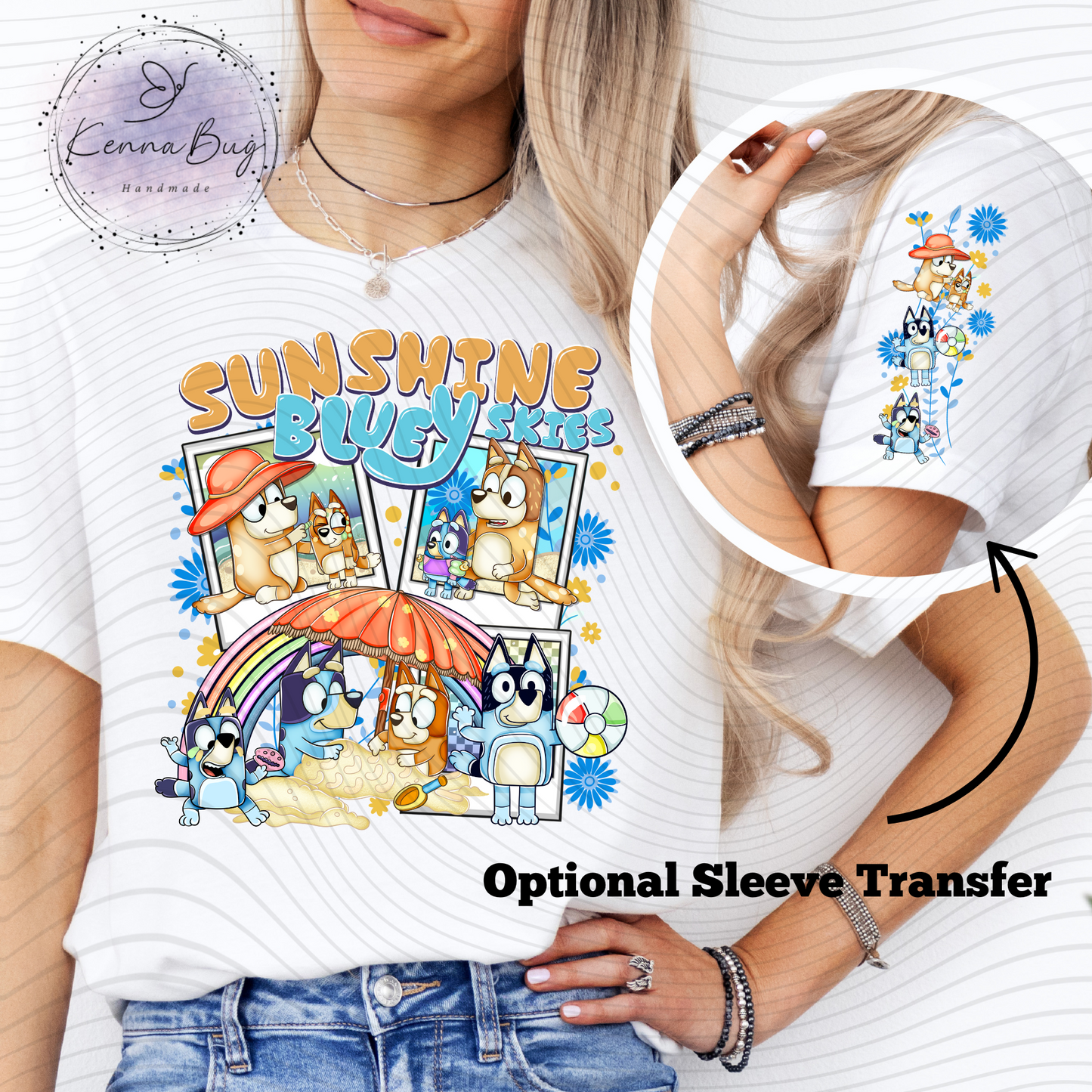 Sunshine and Blue Dog Skies, Cartoon, DTF Transfer, Ready to Press, Shirt Transfer, Heat Transfer, Direct to film Transfer
