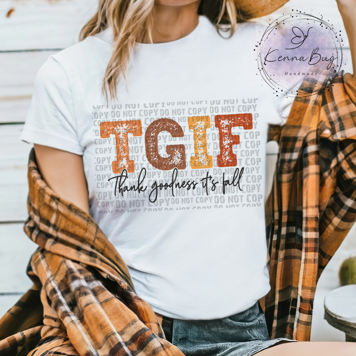 TGIF, Thank Goodness its Fall, DTF Transfer, Ready to Press, Shirt Transfer, Heat Transfer, Direct to film Transfer