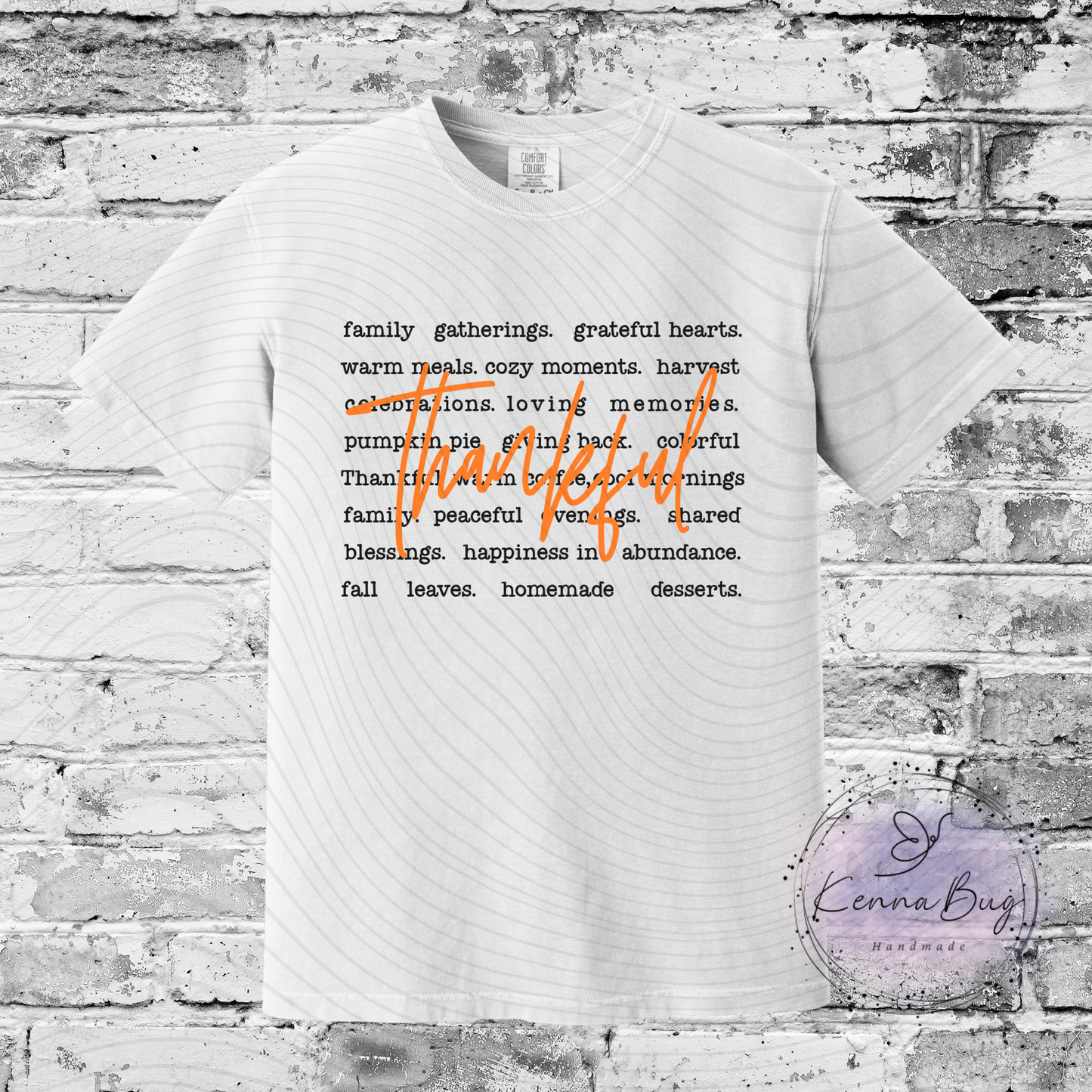 Thankful, Fall Words, Family, Custom T-Shirt, Pick your Color, Graphic Tee, Comfort Colors 1717