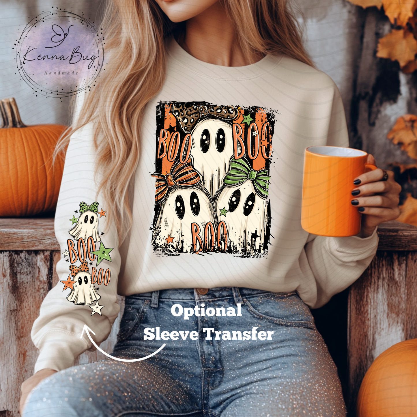 Three Boo's Halloween, Ghosts, DTF Transfer, Ready to Press, Shirt Transfer, Heat Transfer, Direct to film Transfer