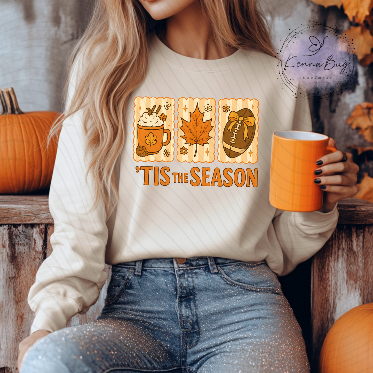 Tis the Season, Fall, Leaves, Football, Pumpkin Spice Latte, DTF Transfer, Ready to Press, Shirt Transfer, Heat Transfer, Direct to film Transfer
