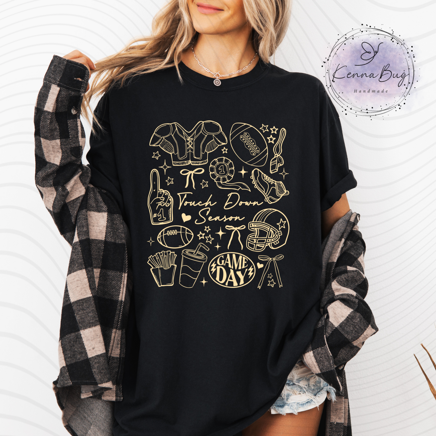 touchdown Season, Game Day, Football, Cream, DTF Transfer, Ready to Press, Shirt Transfer, Heat Transfer, Direct to film Transfer