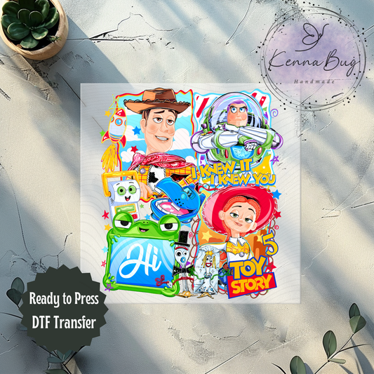 Toy Friends, Talking Toys, Kids Movie, Cartoon, DTF Transfer, Ready to Press, Shirt Transfer, Heat Transfer, Direct to film Transfer
