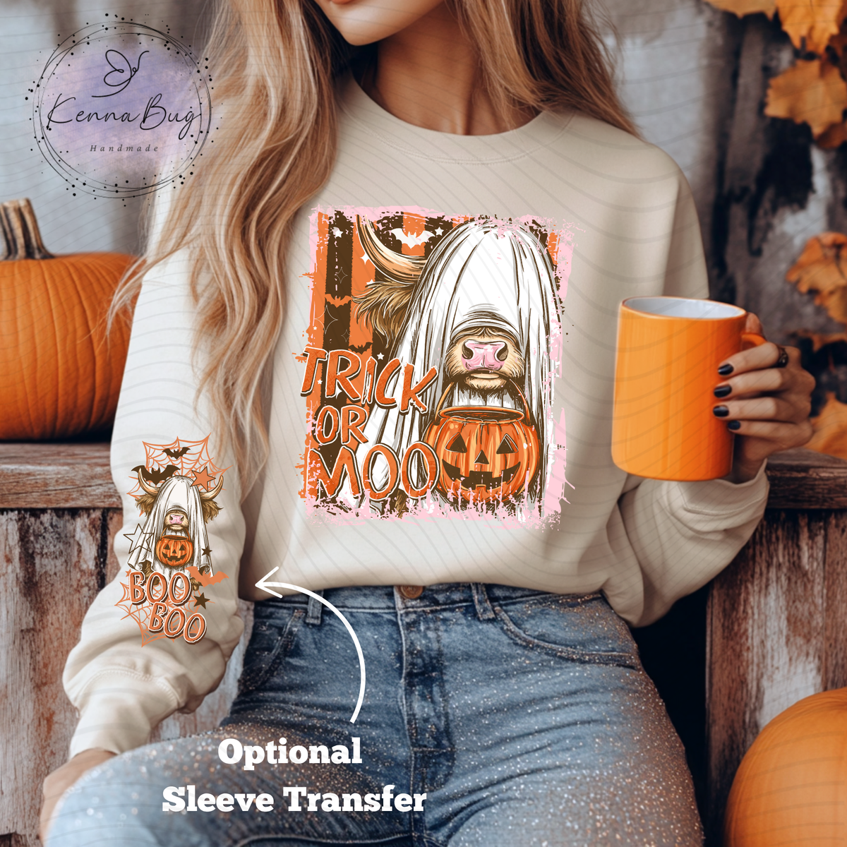 Trick or Moo, Highland Cow, Halloween, DTF Transfer, Ready to Press, Shirt Transfer, Heat Transfer, Direct to film Transfer