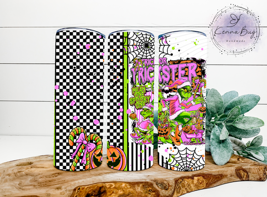 Trick or Trickster, Mean Spooky One, Halloween, Sublimation Tumbler Transfer, 20 oz Tumbler Wrap, Ready to press, Heat Transfer, Sublimation Cup Wrap