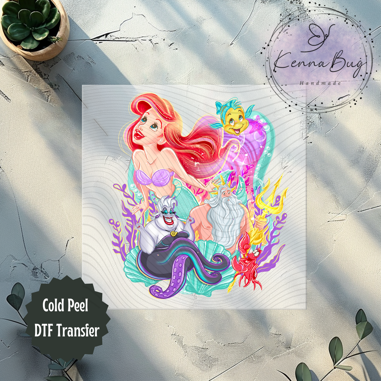 Under the Sea, Mermaid Princess, Cartoon, Movie, DTF Transfer, Ready to Press, Shirt Transfer, Heat Transfer, Direct to film Transfer