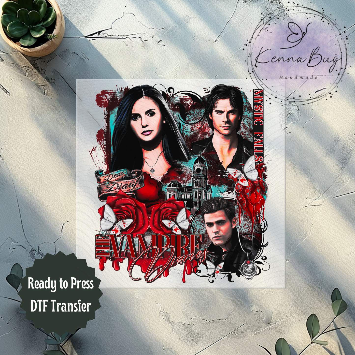 Vampire Diaries, 2000's Drama Series, Mystic Falls, DTF Transfer, Ready to Press, Shirt Transfer, Heat Transfer, Direct to film Transfer