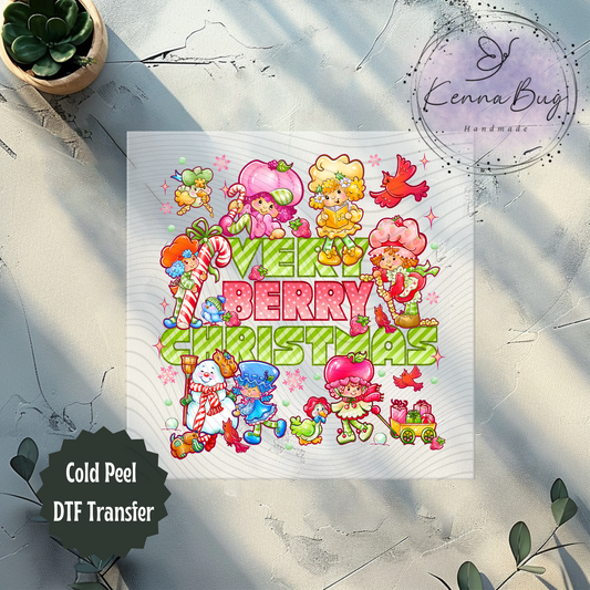 Very Berry Christmas, Strawberry, DTF Transfer, Ready to Press, Shirt Transfer, Heat Transfer, Direct to film Transfer
