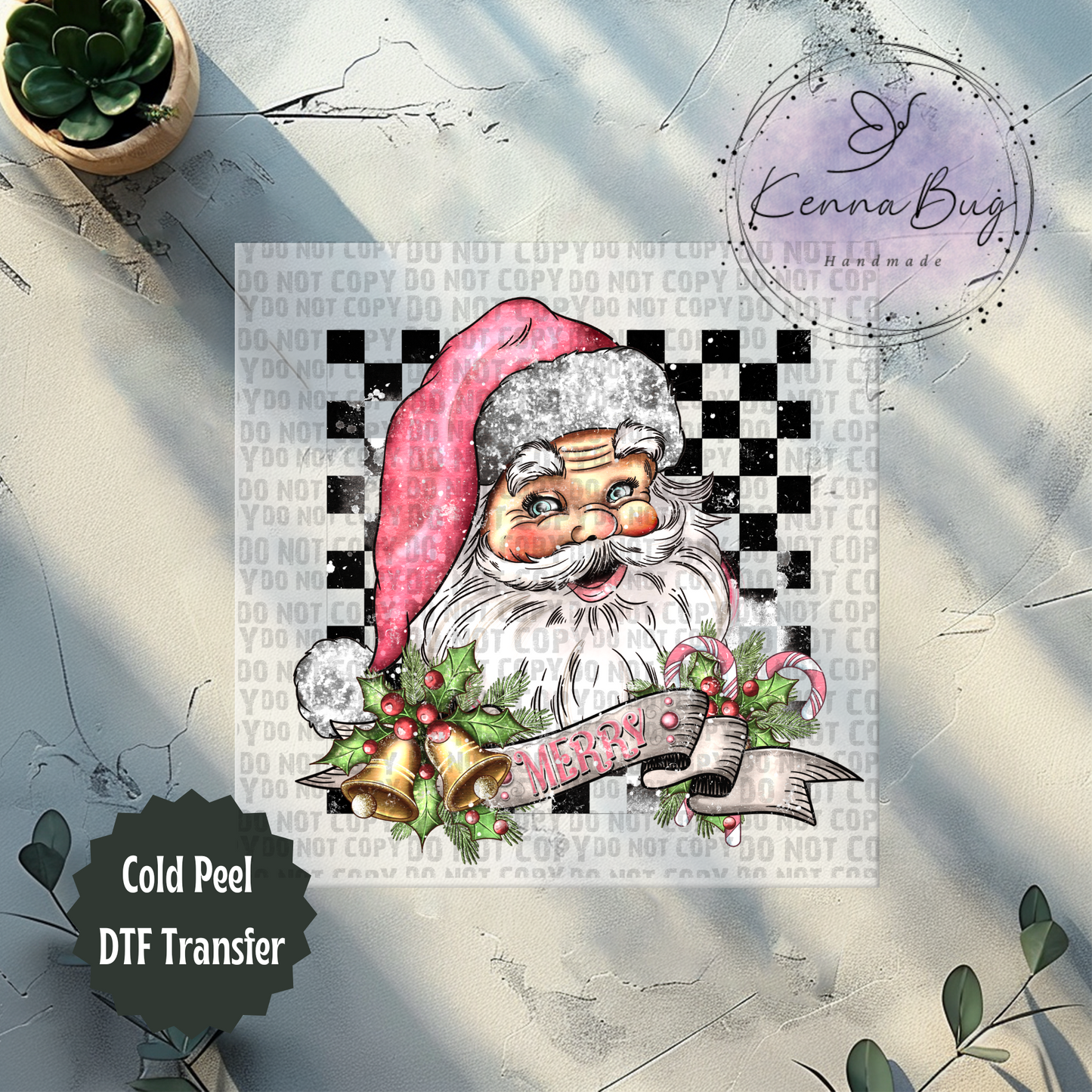 Vintage Santa, Christmas, DTF Transfer, Ready to Press, Shirt Transfer, Heat Transfer, Direct to film Transfer