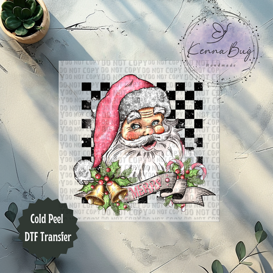 Vintage Santa, Christmas, DTF Transfer, Ready to Press, Shirt Transfer, Heat Transfer, Direct to film Transfer