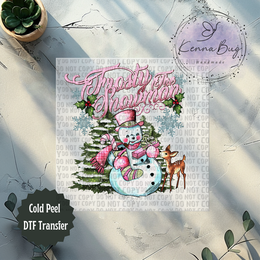 Vintage Snowman, Christmas, DTF Transfer, Ready to Press, Shirt Transfer, Heat Transfer, Direct to film Transfer