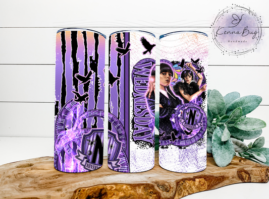 Wednesday, Creepy, Spooky, Sublimation Tumbler Transfer, 20 oz Tumbler Wrap, Ready to press, Heat Transfer, Sublimation Cup Wrap