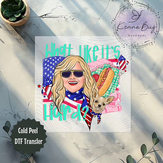 What Like it's Hard, America, Retro Look, 4th Of July, Patriotic, Hotdog, DTF Transfer, Ready to Press, Shirt Transfer, Heat Transfer, Direct to film Transfer