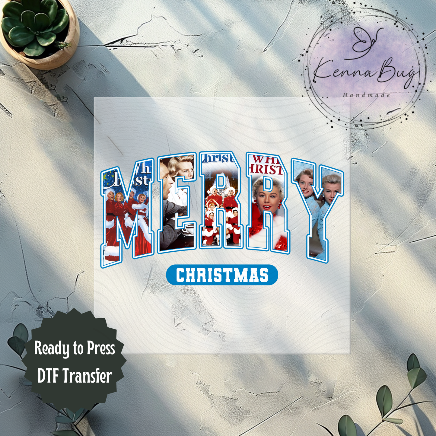 Merry Christmas, White Christmas, Christmas Movie, DTF Transfer, Ready to Press, Shirt Transfer, Heat Transfer, Direct to film Transfer