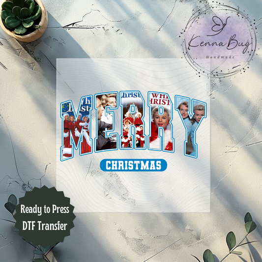 Merry Christmas, White Christmas, Christmas Movie, DTF Transfer, Ready to Press, Shirt Transfer, Heat Transfer, Direct to film Transfer