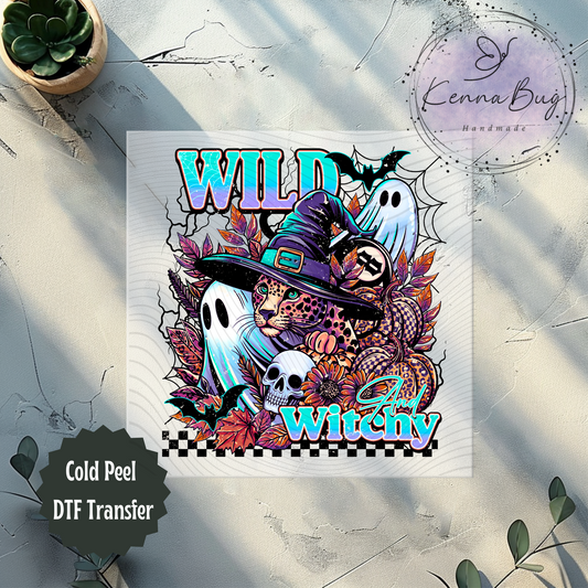 Wild and Witchy, Ghosts, Leopard, Halloween, DTF Transfer, Ready to Press, Shirt Transfer, Heat Transfer, Direct to film Transfer