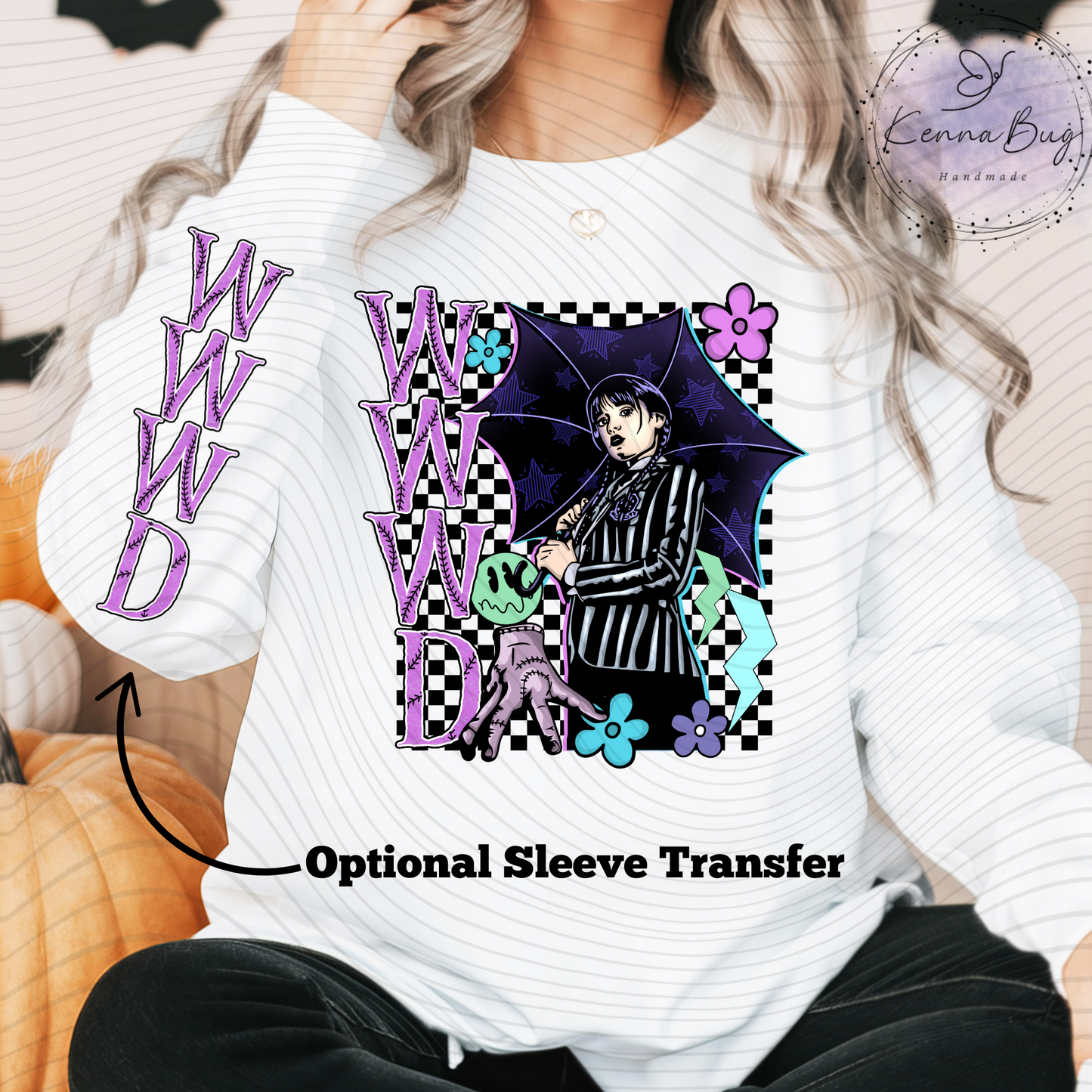 WWWD, What Would Wednesday Do, DTF Transfer, Ready to Press, Shirt Transfer, Heat Transfer, Direct to film Transfer